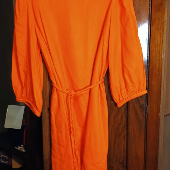 Ann Taylor Bright Orange Linen Dress - Picture 2 of 2